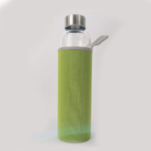 Botella tisanera con funda de neopreno verde lima