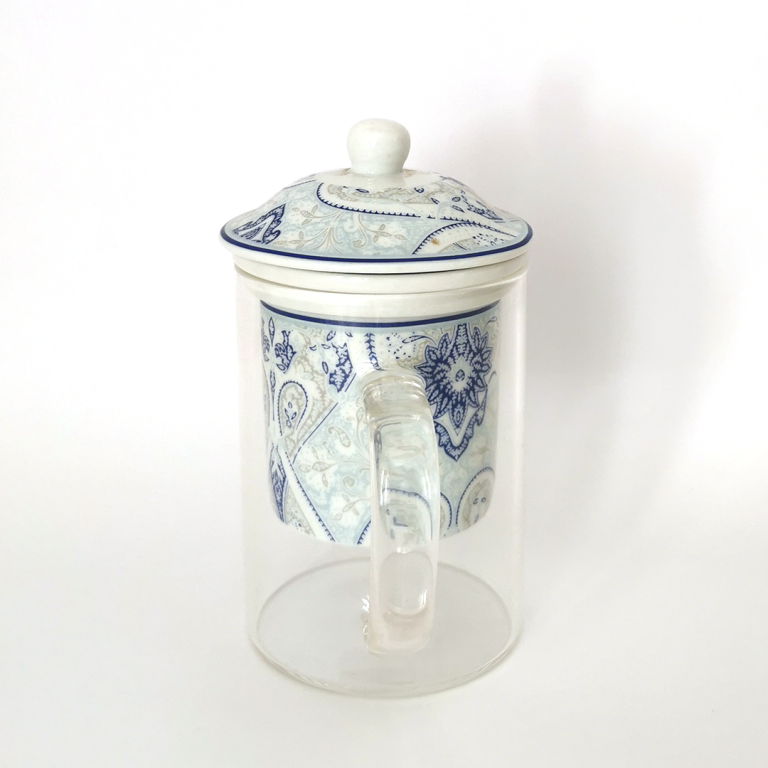 Caja Tisanera De Porcelana Easy Life Con Filtro De Acero Inoxidable - Capacidad 35 Cl